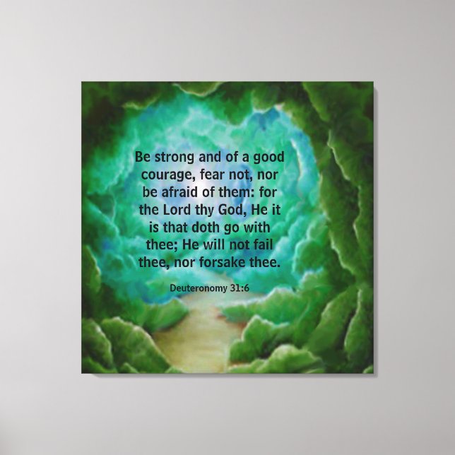 Deuteronomy 31:6  canvas print (Front)