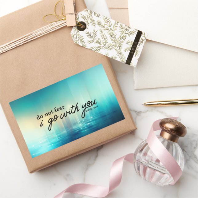 Deuteronomy 31:6 Do Not Fear Bible Verse Blue Sticker (Gifting)