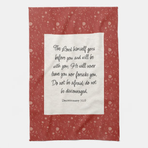 Deuteronomy 31:8 Bible Verse Image  Kitchen Towel
