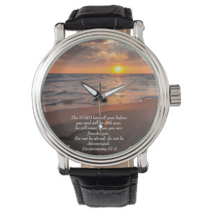 Deuteronomy 31:8 Christian ocean with a sunset   Watch