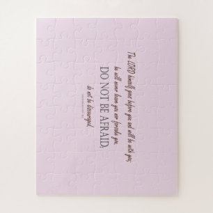 Deuteronomy 31 Do Not Be Afraid, Floral Borders Jigsaw Puzzle