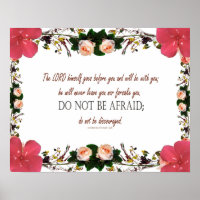 Deuteronomy 31, Do not be afraid, Red Floral