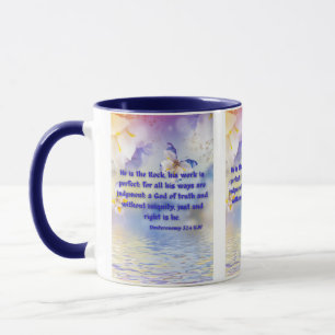 Deuteronomy 32:4 KJV Bible Scripture Pic Two-Tone Mug