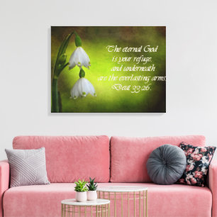 Deuteronomy 33:26 Eternal Refuge Inspirational Canvas Print