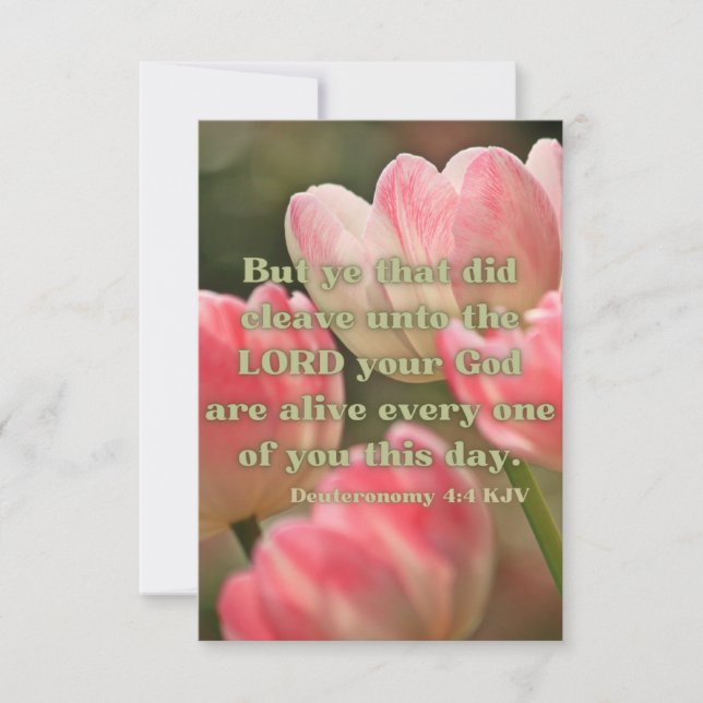 Deuteronomy 4:4 KJV Bible Verse Pic Flat Greeting Card (Front)