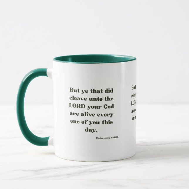 Deuteronomy 4:4 KJV Bible Verse Two-Tone Mug (Left)