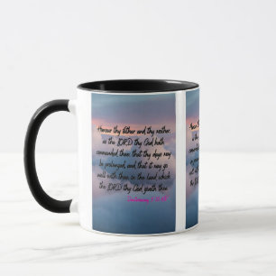 Deuteronomy 5:16 KJV Bible Verse Pic Two-Tone Mug