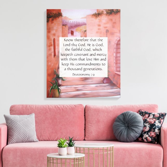Deuteronomy 7:9 canvas print (Insitu(LivingRoom))