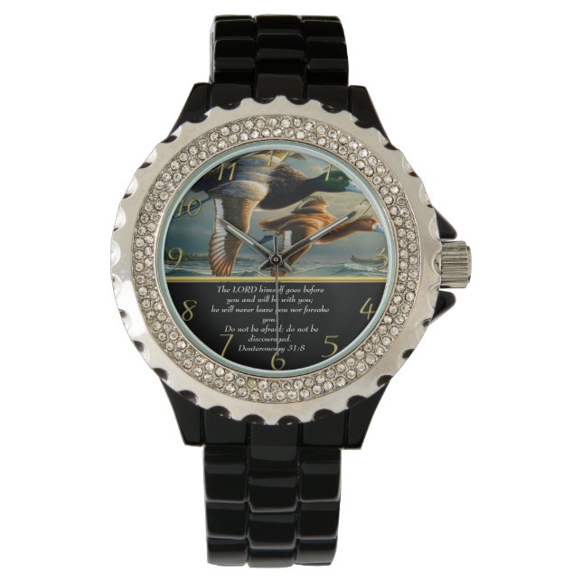   Deuteronomy Christian Faith cross with ducks     Watch (Front)