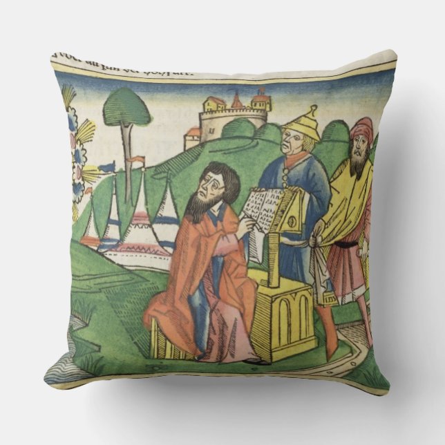 Deuteronomy: Frontispiece in which God makes the L Throw Pillow (Front)