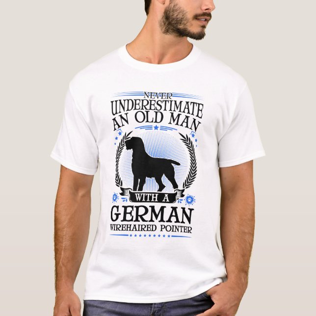 Deutsch Drahthaar Alter Mann German Wirehaired T-Shirt (Front)