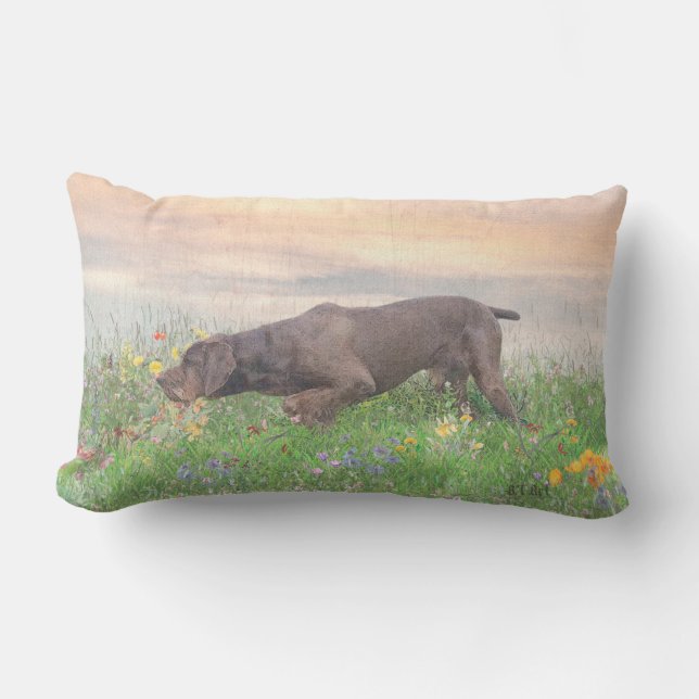 Deutsch Drahthaar   Lumbar Pillow (Front)