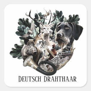 Deutsch Drahthaar Square Sticker