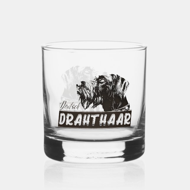 Deutsch Drahthaar Whiskey Glass (Front)