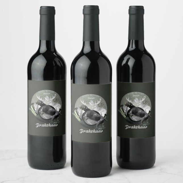 Deutsch Drahthaar  Wine Label (Bottles)