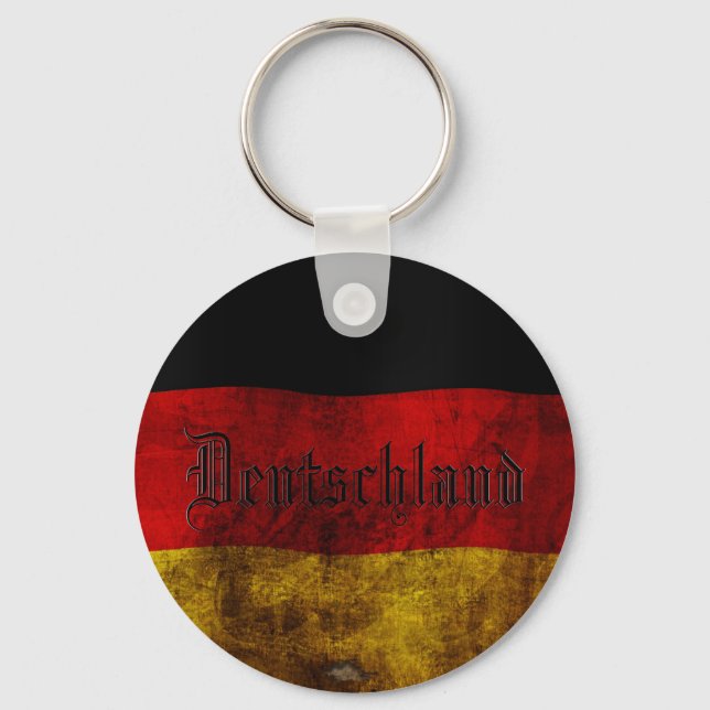 Deutsch Flagge - Vintage... Keychain (Front)