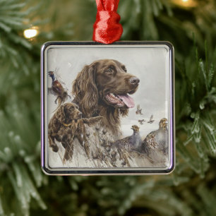 Deutsch Langhaar Hunting Dog Metal Ornament