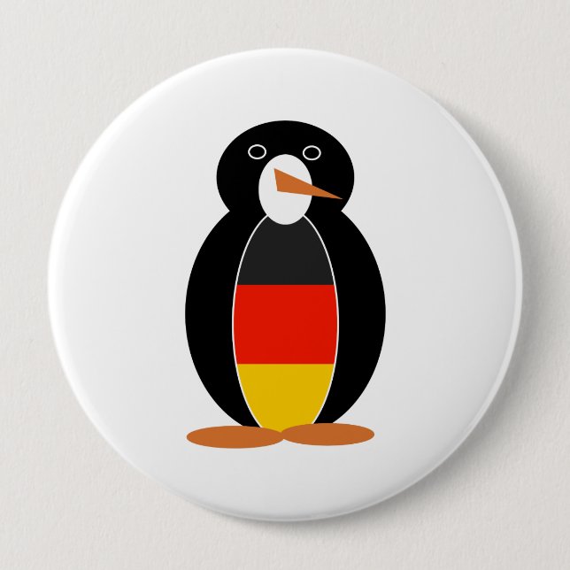 Deutsch Pinguin - German Flag Penguin 4 Inch Round Button (Front)