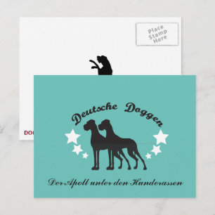 Deutsche Doggen Beschriftet Postcard