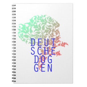 Deutsche Doggen Blatt Kopf Notebook