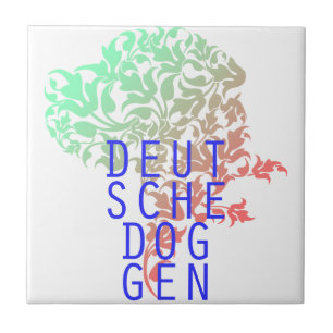 Deutsche Doggen Blatt Kopf Tile