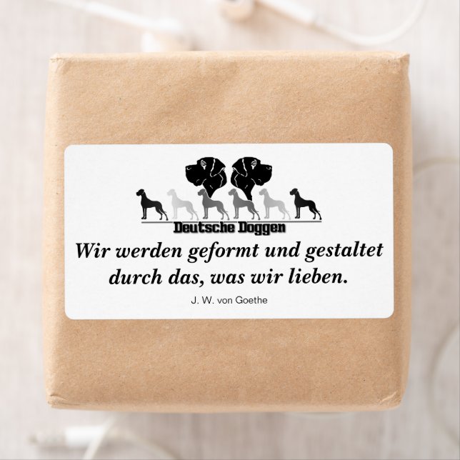 Deutsche Doggen Briefaufkleber (Insitu)