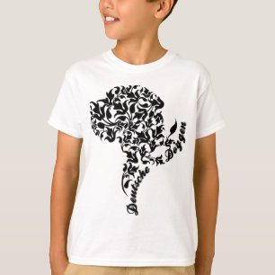 Deutsche Doggen Kopf Illustration Blatt T-Shirt
