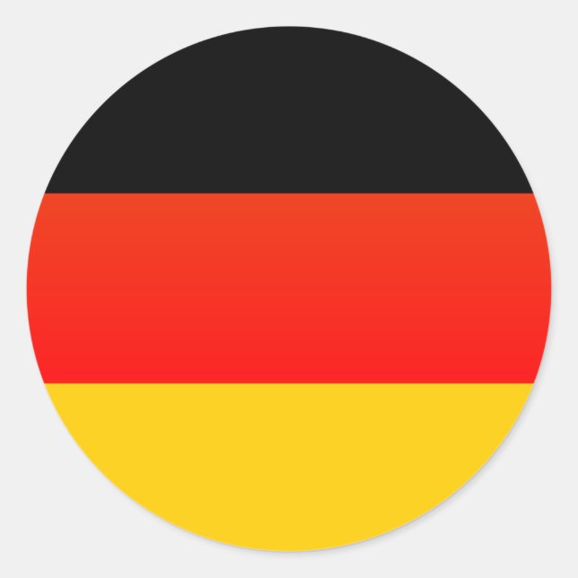 Deutsche Flagge or German Flag Classic Round Sticker (Front)