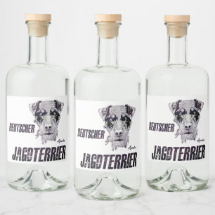  Deutscher Jagdterrier  Liquor Bottle Label
