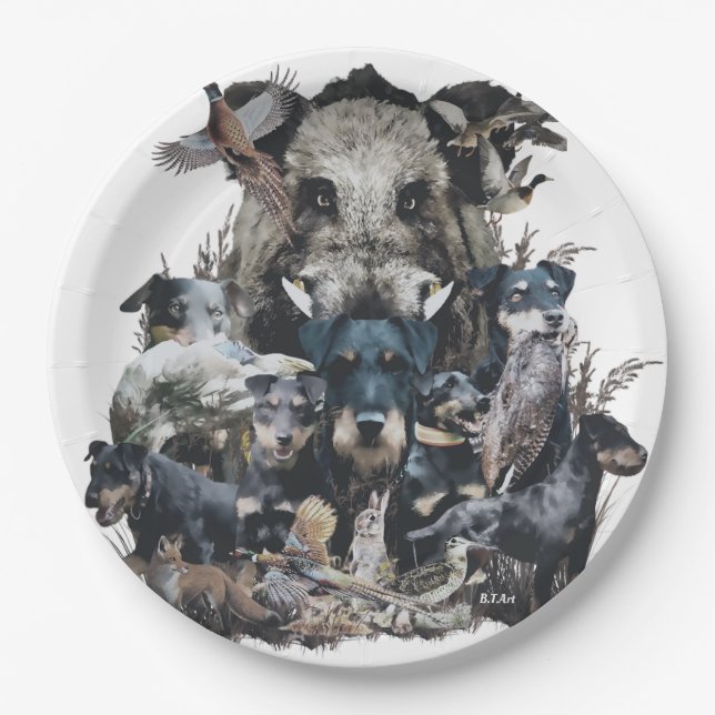 Deutscher Jagdterrier Paper Plate (Front)