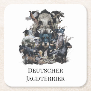  Deutscher Jagdterrier  Square Paper Coaster