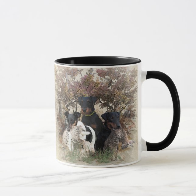  Deutscher Jagdterrier Square Wall Clock Coffee Mu Mug (Right)