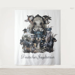 Deutscher Jagdterrier Square Wall Clock Coffee Mu Tapestry