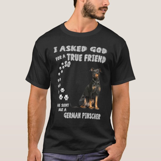 Deutscher Pinscher Dog Mom Dad Costume Cute German T-Shirt (Front)