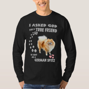 Deutscher Spitz Mom Fluffy Dog Dad Print Cute Germ T-Shirt