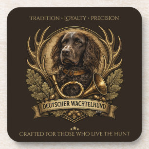Deutscher Wachtelhund  , Hunting Logo Coaster
