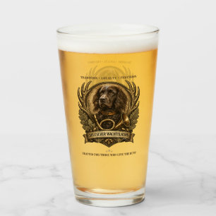 Deutscher Wachtelhund  , Hunting Logo Glass