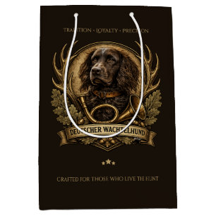Deutscher Wachtelhund  , Hunting Logo Medium Gift Bag