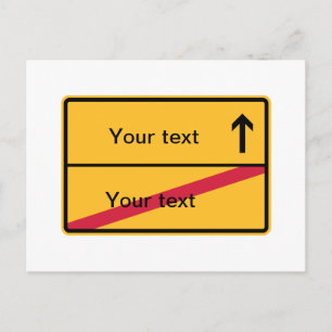 Deutsches Ortsschild, Ortsausfahrt Postcard