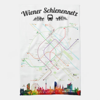 " Deutschland: 2021/heute - MÜNCHEN Schienennetz Kitchen Towel