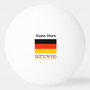 Deutschland and German Flag Black Personalized  Ping Pong Ball
