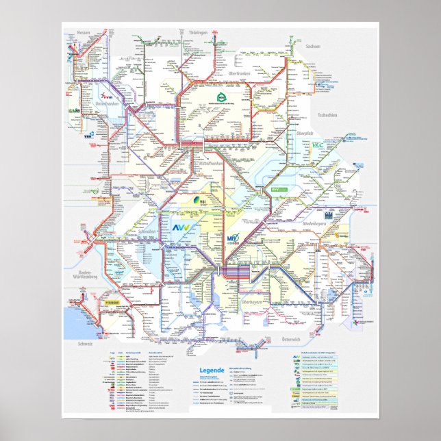 " Deutschland: BAYERN Schienennetz ... Poster (Front)
