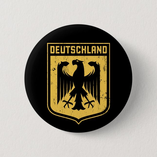 Deutschland Eagle -  German Coat of Arms 2 Inch Round Button (Front)