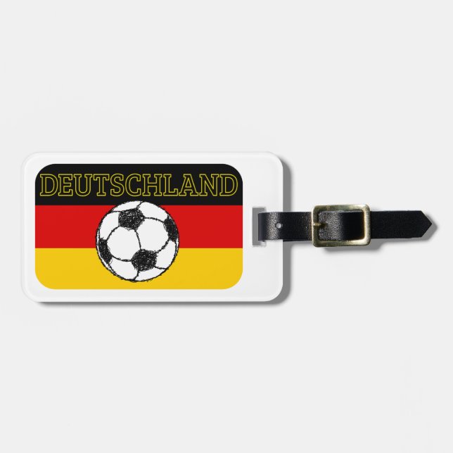 DEUTSCHLAND FLAG | FOOTBALL LUGGAGE TAG (Front Horizontal)