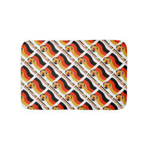 Deutschland Flag Soccer Ball Grey Border Tiled Bath Mat