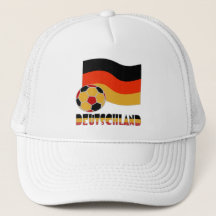 Deutschland Flag with Soccer Ball Grey Border