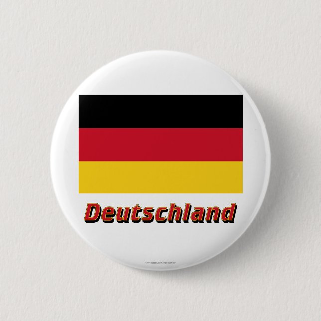 Deutschland Flagge mit Namen 2 Inch Round Button (Front)