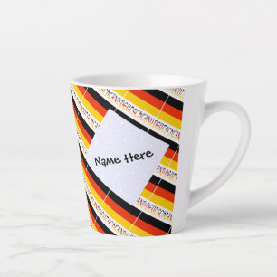 Deutschland German Flag Black Personalization Latte Mug
