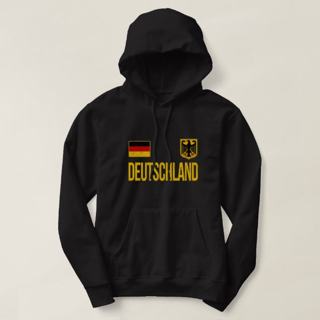 Deutschland German Flag Germany Eagle Gift Pullove Hoodie (Design Front)