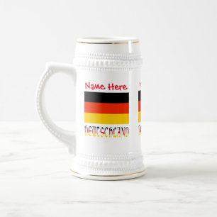 Deutschland German Flag Red Personalization Beer Stein